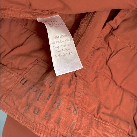 Frank & Eileen WICKLOW The Italian Chino Italian Performance Twill Size: 4 RUST - Picture 8 of 16